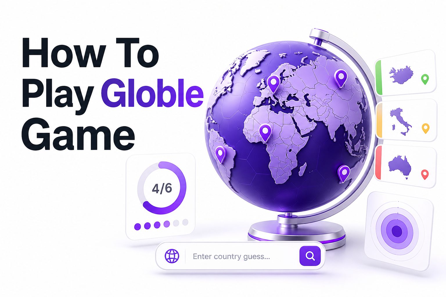 how-to-play-globle-game-e1252 Globle geography game showing a world map and color-coded country guesses